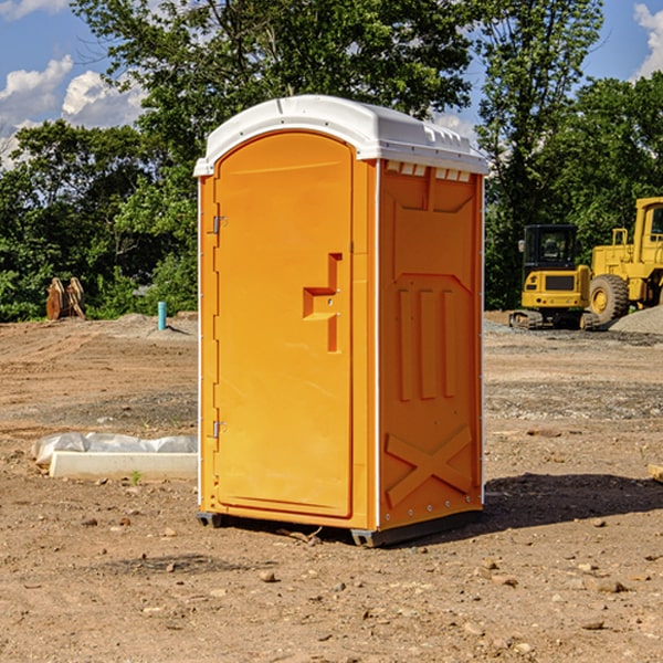 how often are the porta potties cleaned and serviced during a rental period in Lewis and Clark Village Missouri